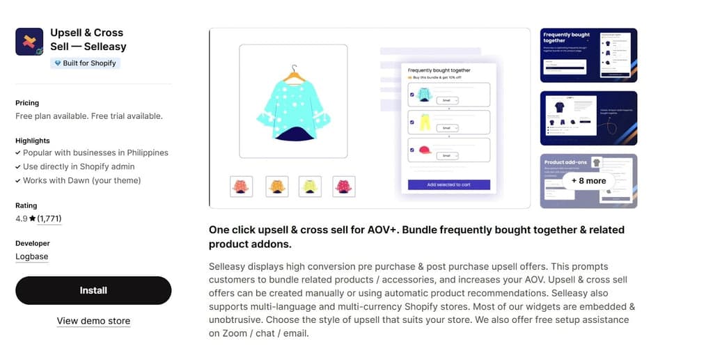 Selleasy Shopify App Store Listing