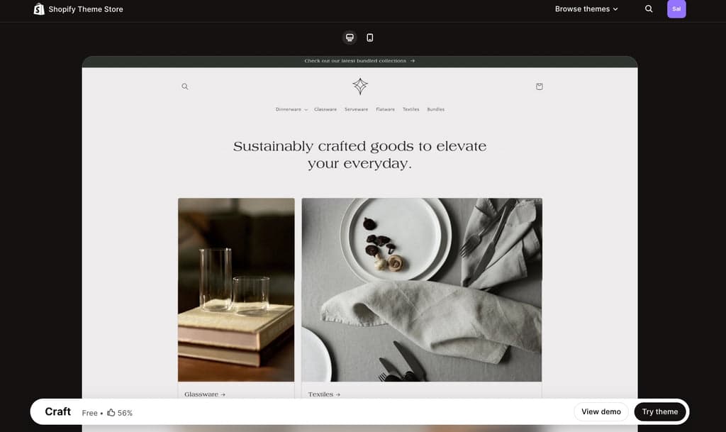 craft free theme shopify
