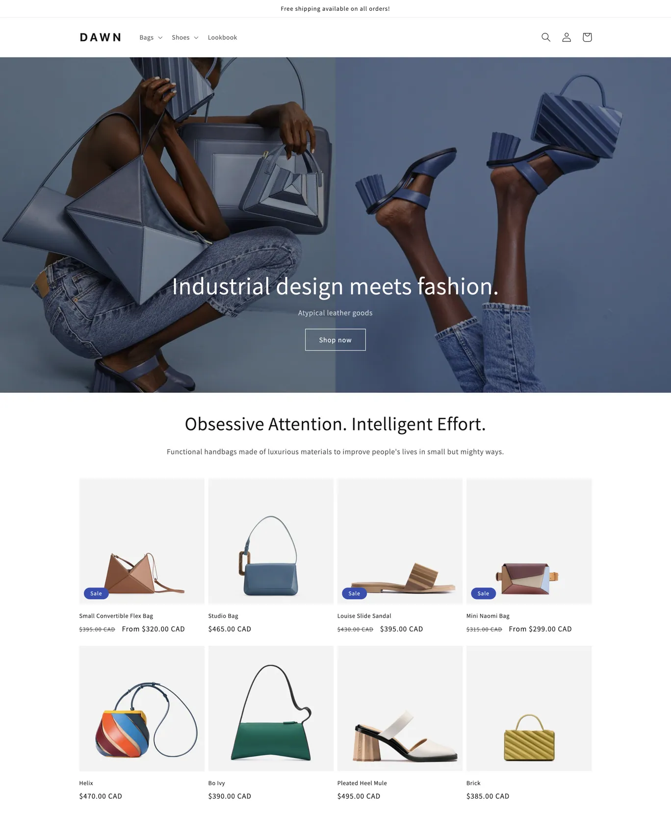 Dawn theme homepage demo