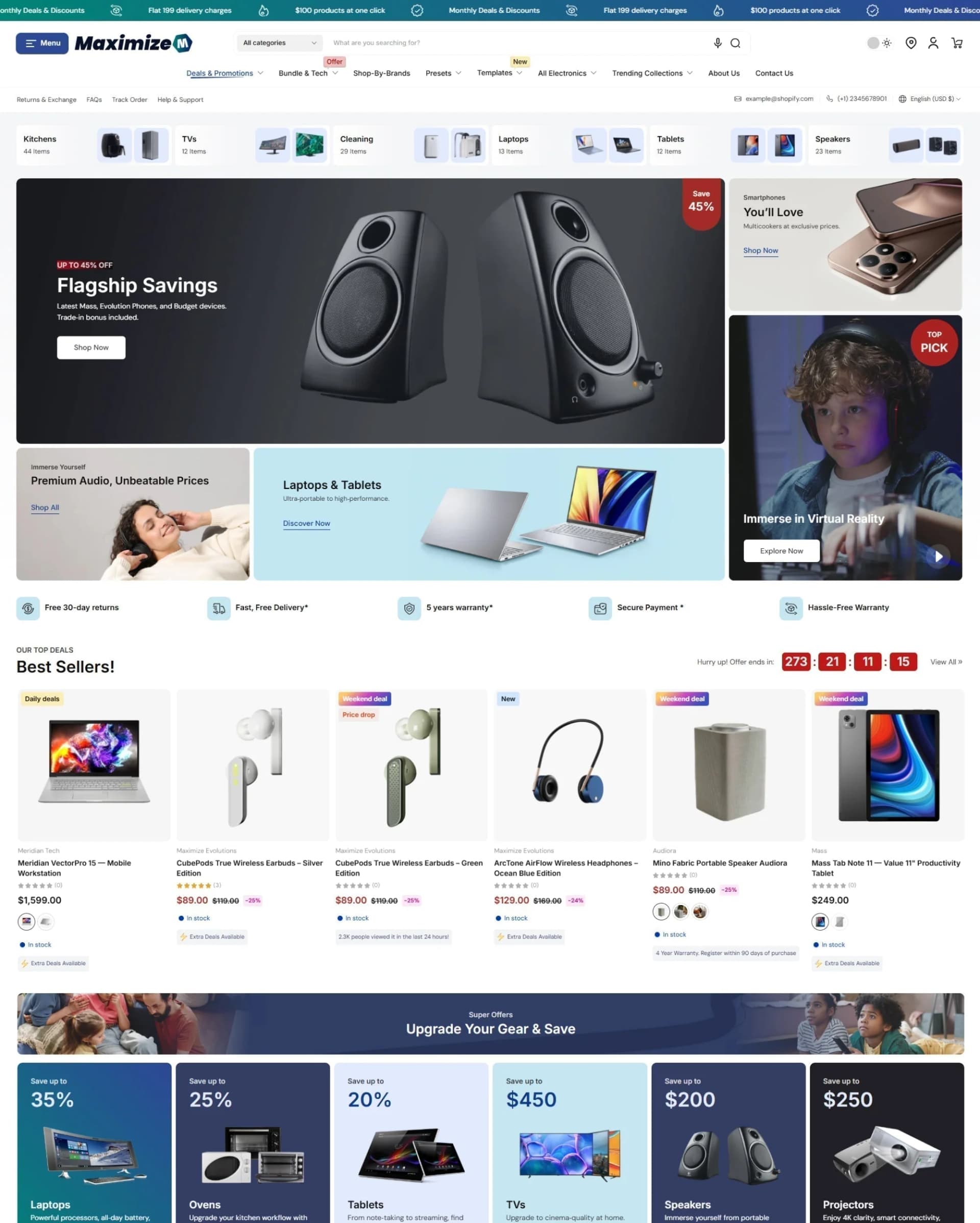 Maximize theme homepage demo