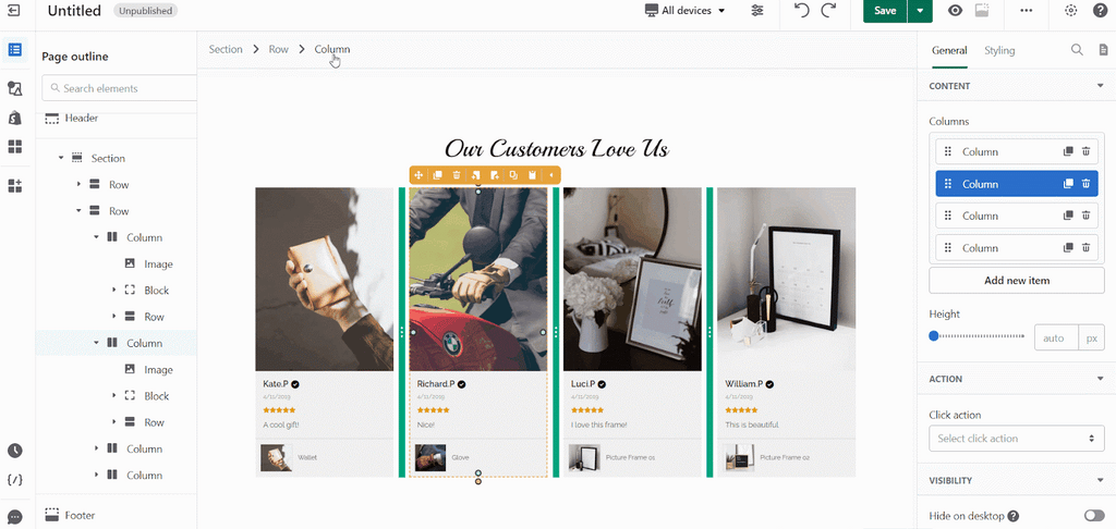 PageFly styling elemments for mobile vs desktop