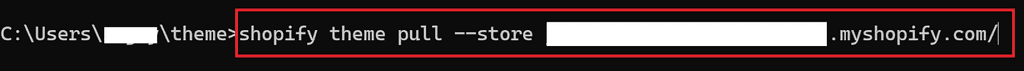 Shopify theme pull command line in CMD