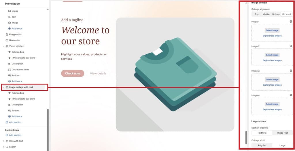 Shopify Theme Editor - Section Customization Settings