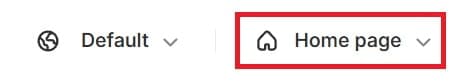 Shopify Editor Home Page Button