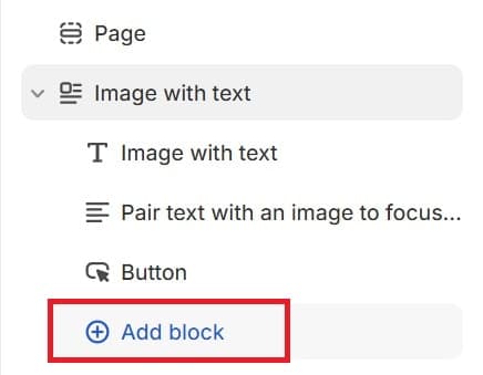 Shopify Theme Editor - Add Block Button
