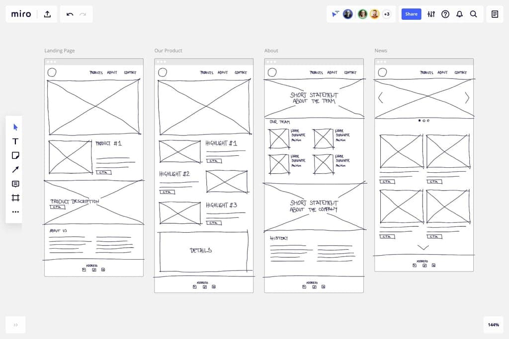 Website Wireframe Example