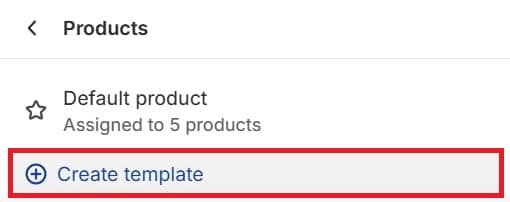 Create Template Selection Shopify
