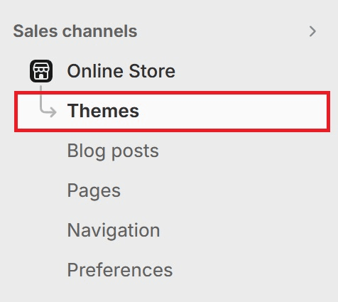 Online Store - Themes Navigation Shopify