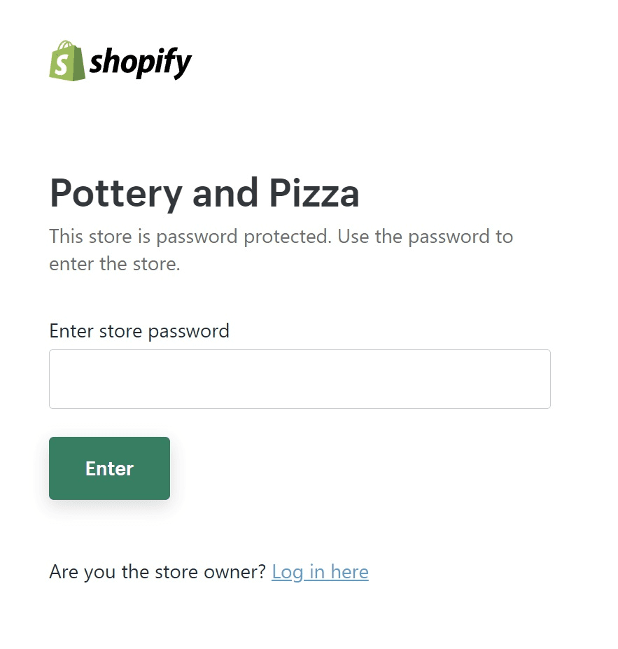 Password protected Shopify Store
