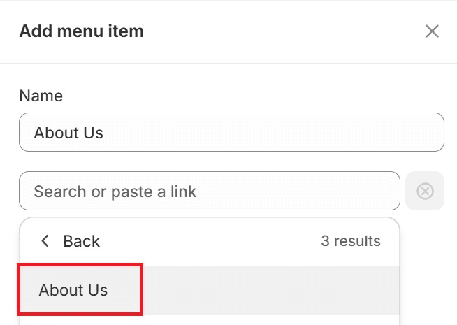 Add About Us Page to Navigation Options - Shopify