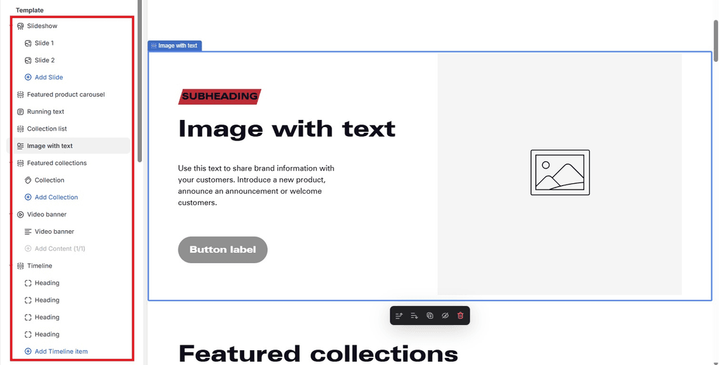 Shopify Theme Editor - Sections and Blocks