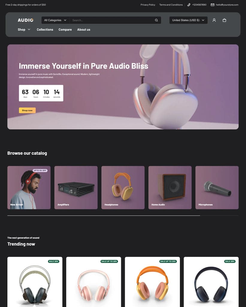 electro - tech ecommerce homepage design