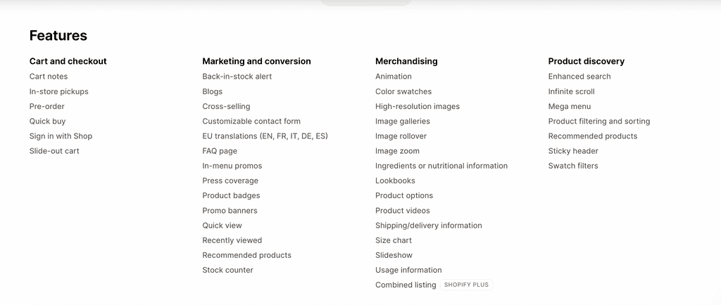 Horizon theme features