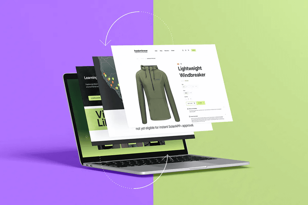 A photo of a laptop showing an eCommerce store on Shopify signifying how to change theme