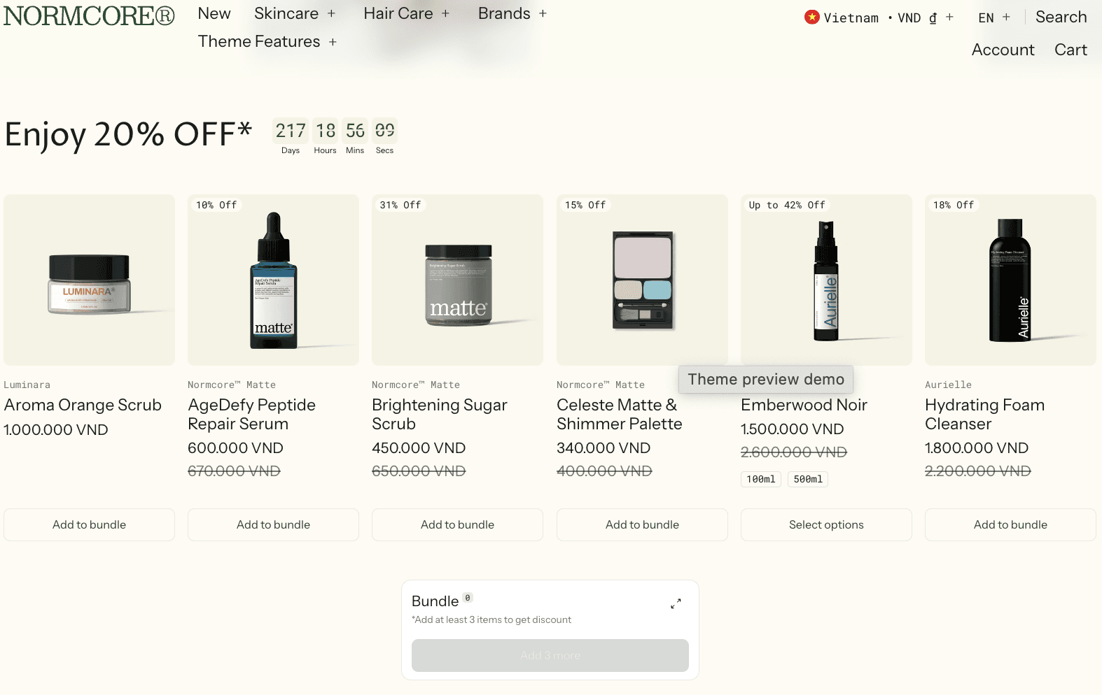SHOPIFY BEAUTY PRODUCT BUNDLE