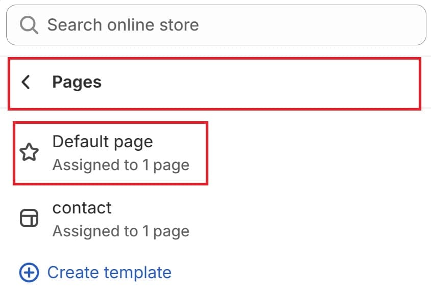 Shopify Theme Editor - Pages - Default Page Template