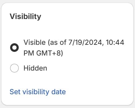 Shopify Pages Visibility Section