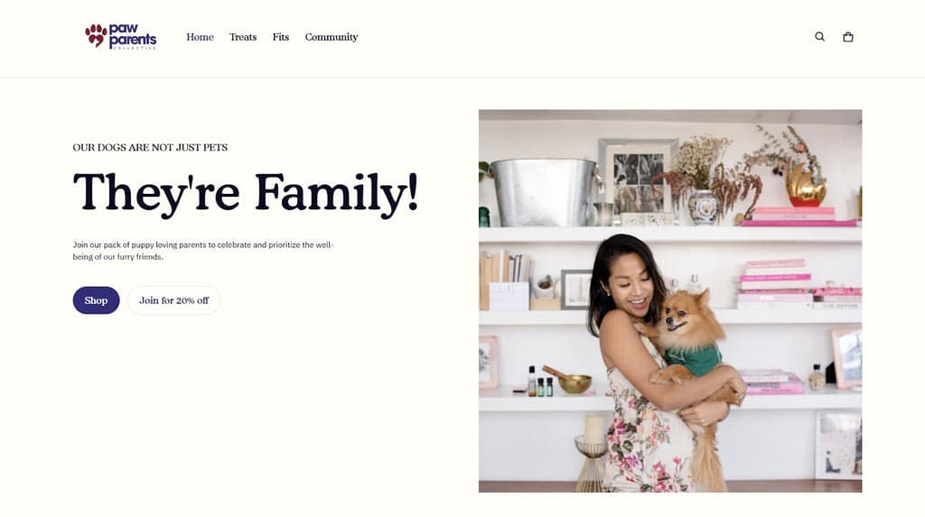 Paw Parents Website First Fold