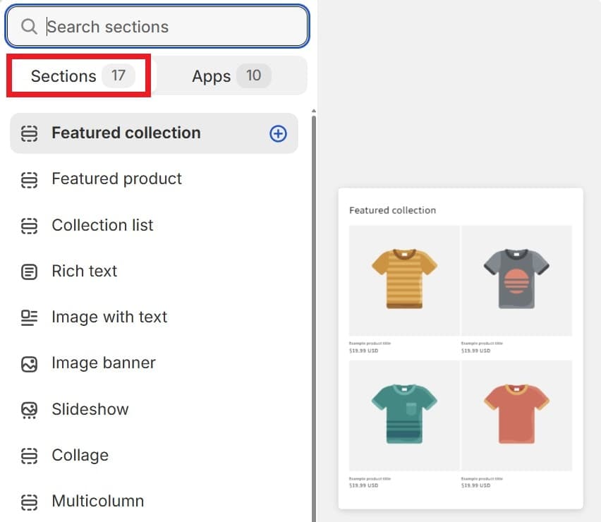 Shopify Dawn Theme 17 Sections