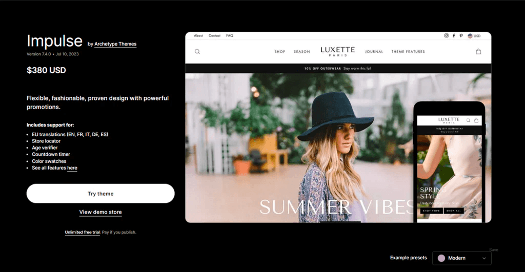 Impulse theme