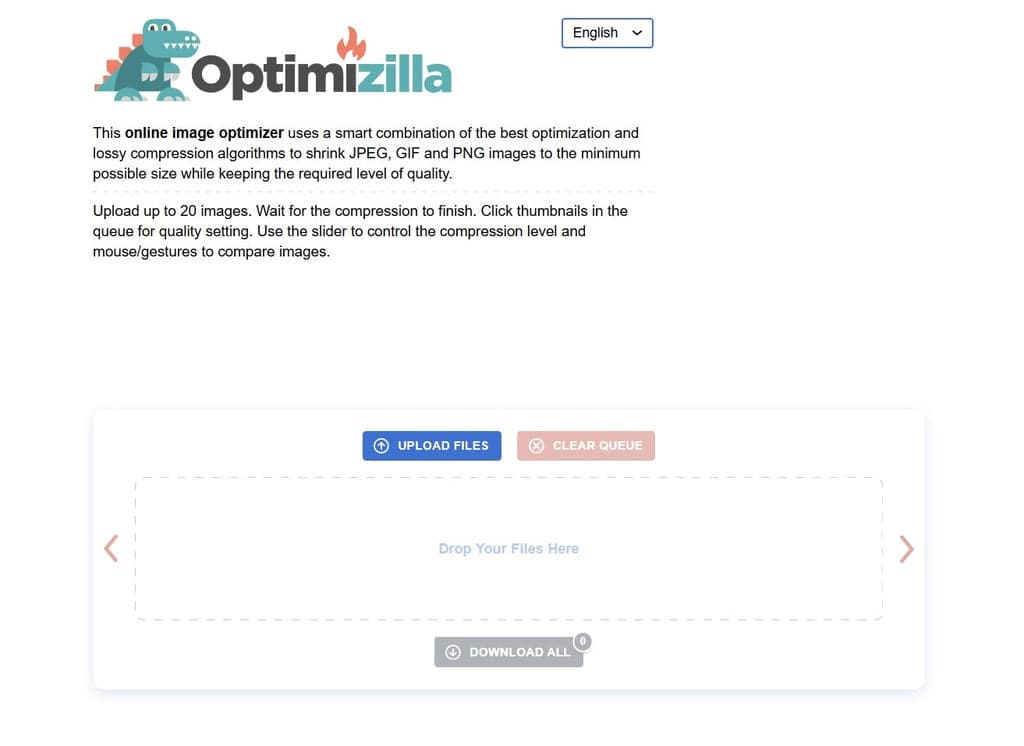 Optimizilla Homepage