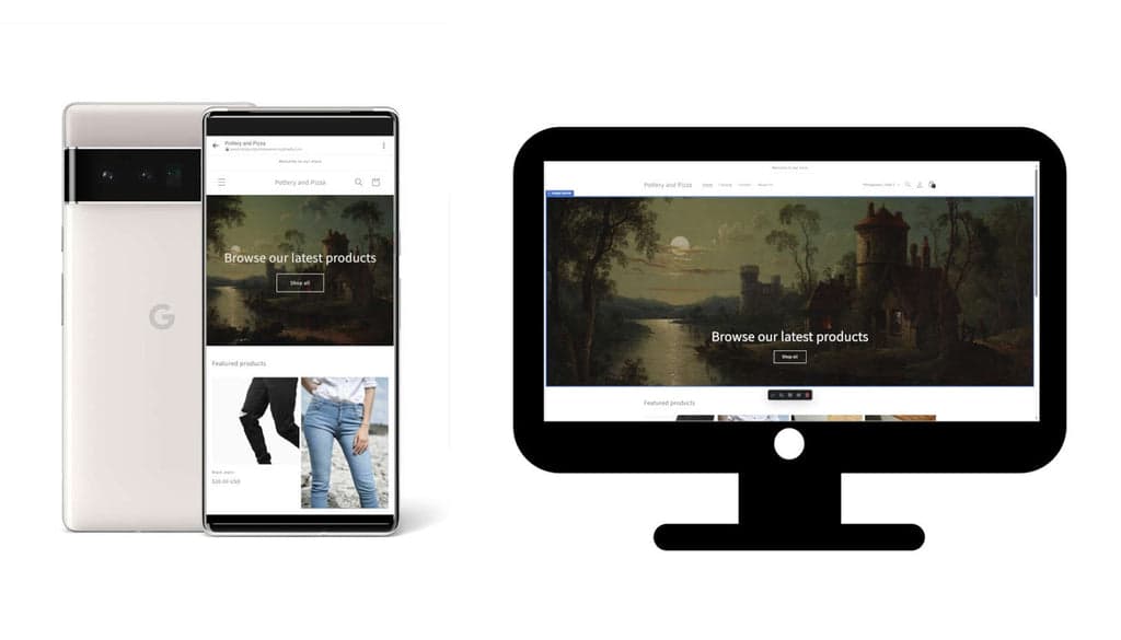 Dawn on mobile and desktop side-by-side