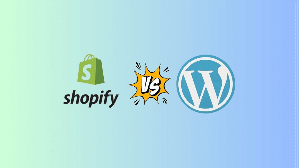 Shopify logo vs. WordPress logo
