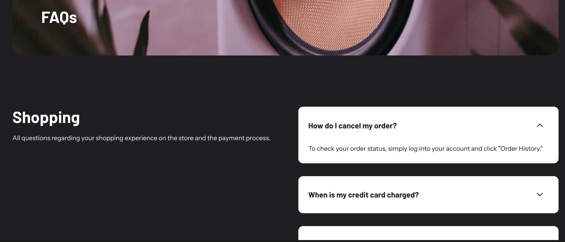 Shopify Electro Theme Demo - Electro Preset FAQ Page Example