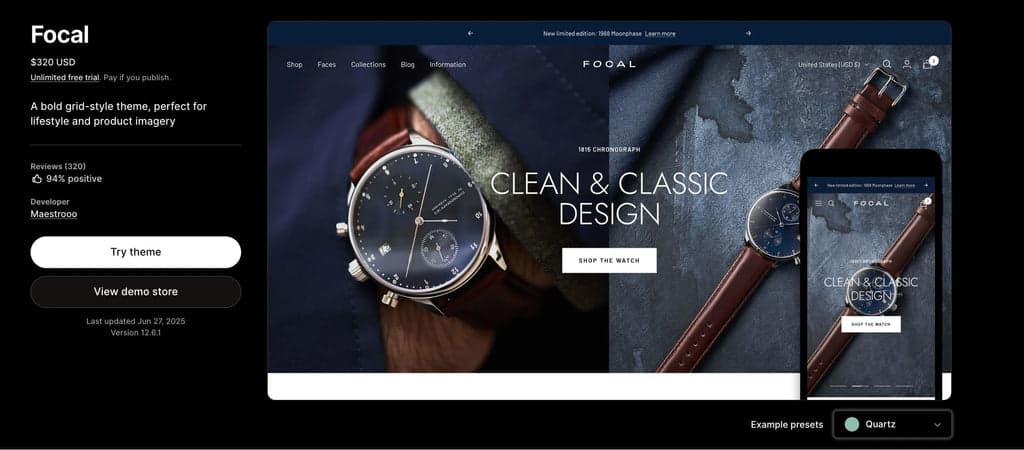 focal jewelry theme example