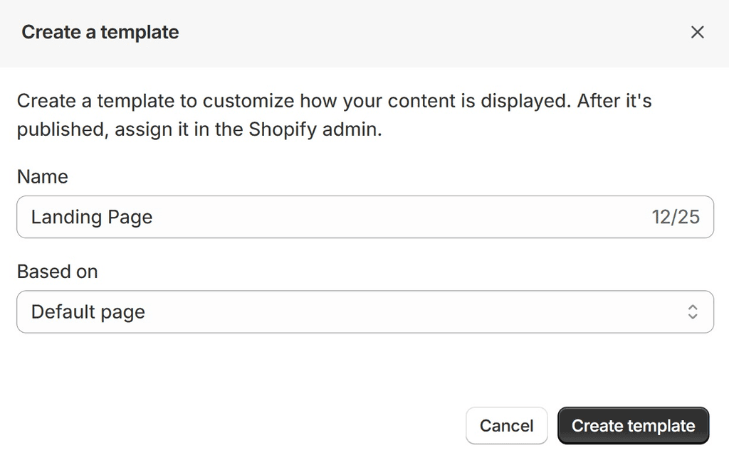 Create a Template Window - Blum Theme