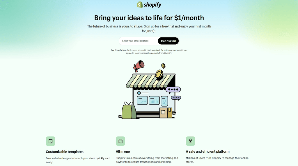 Shopify Trial Landing Page