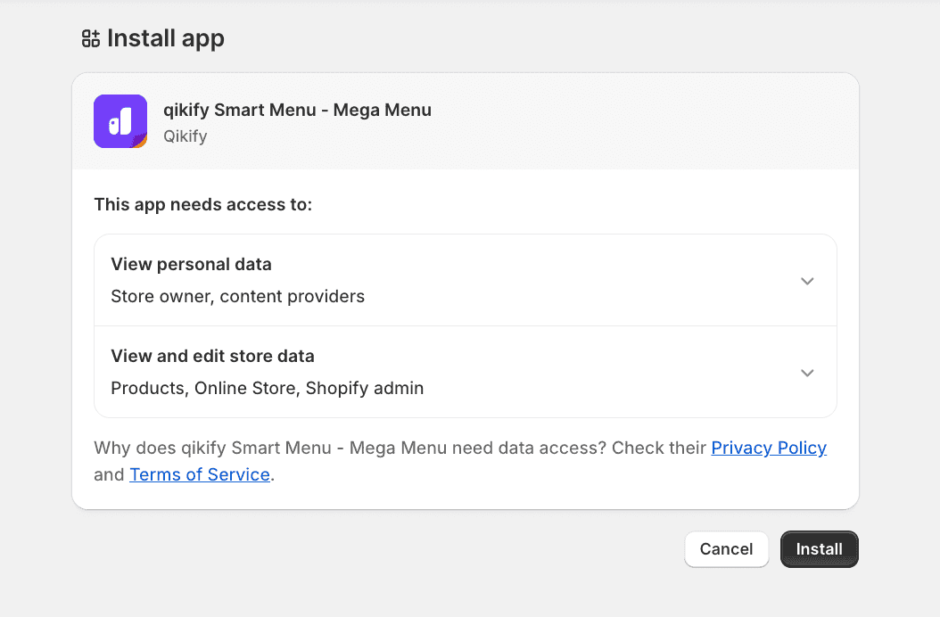 Install app