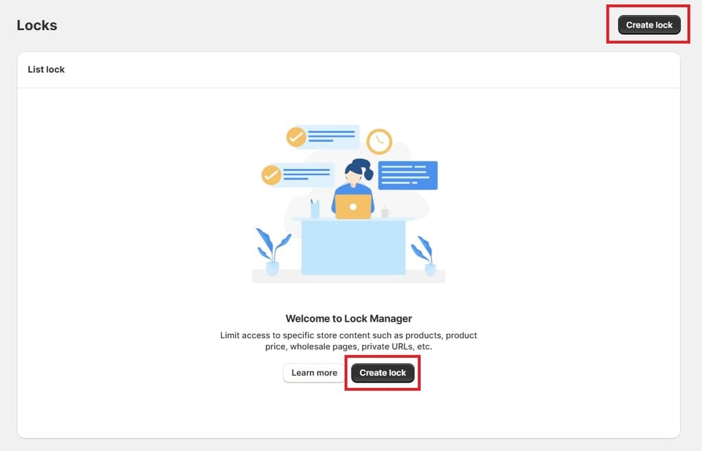 Sami B2B Lock - Create Lock Button