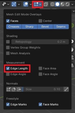 Blender Mesh Edit Mode - Mesh Length Option