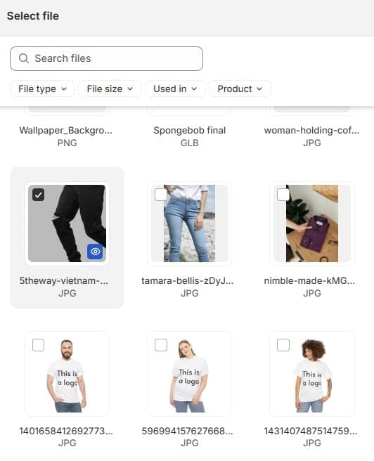 Shopify Product - Adding Product Images Checkbox