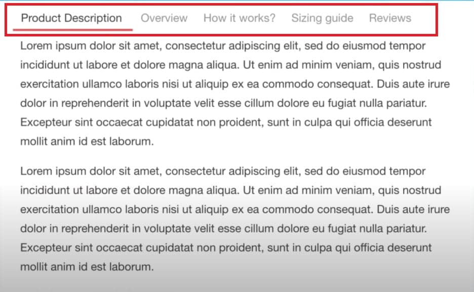 Easy Tabs Product Tabs for Shopify
