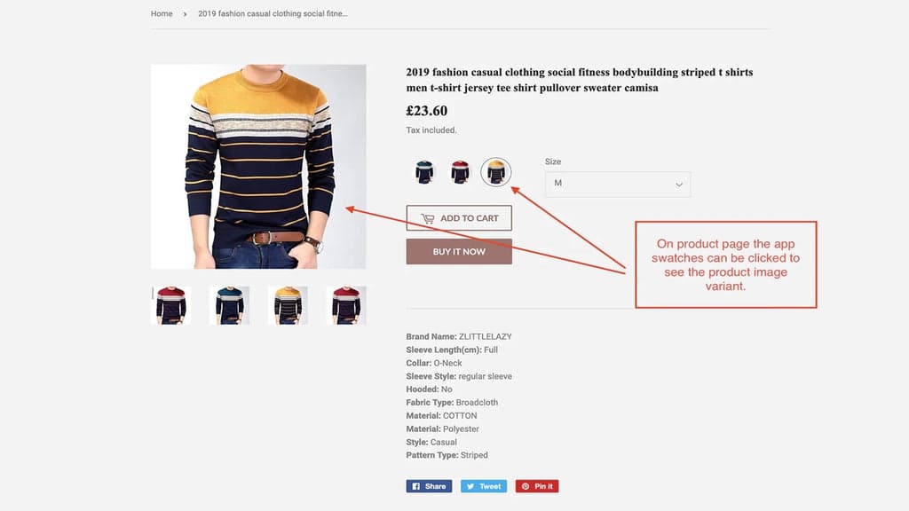 Product Swatches for Shopify