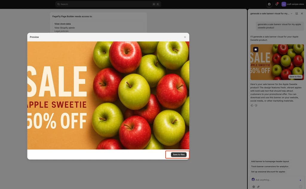 Shopify Sidekick generate images