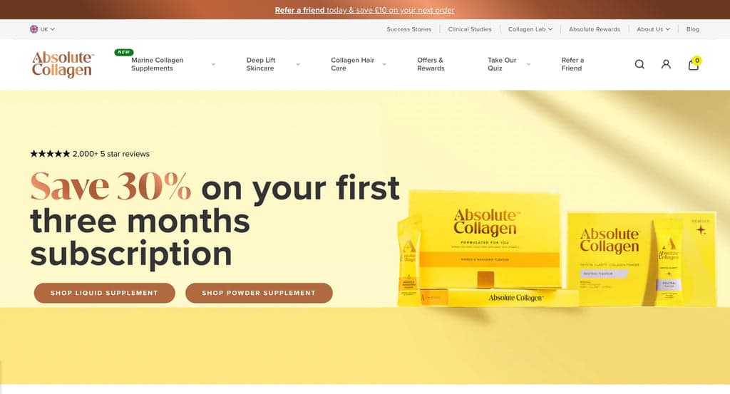 collagen shopify store example