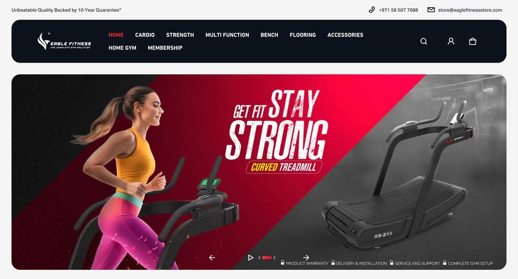 Equipment Shopify stores