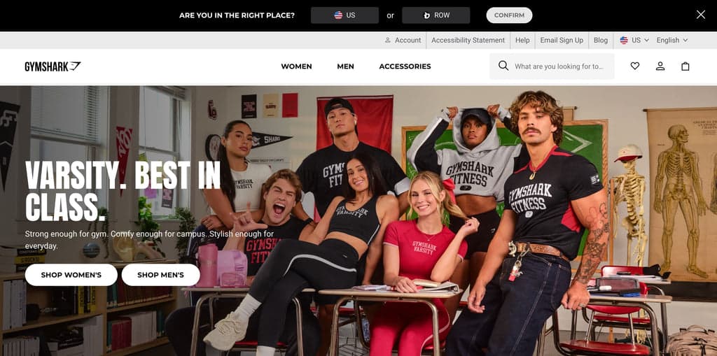 gynshark example for shopify brands