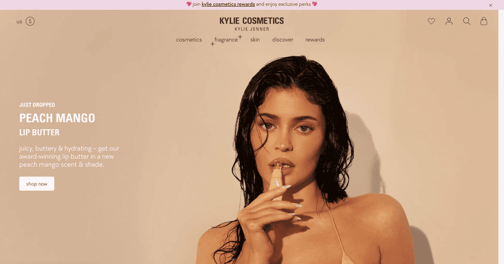 Cosmetics Shopify store example