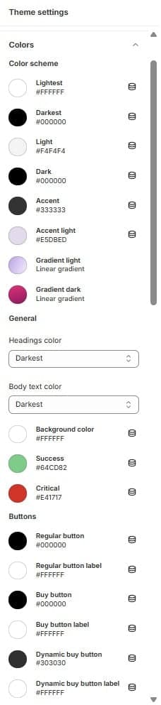 Shopify Theme Settings Color Customization