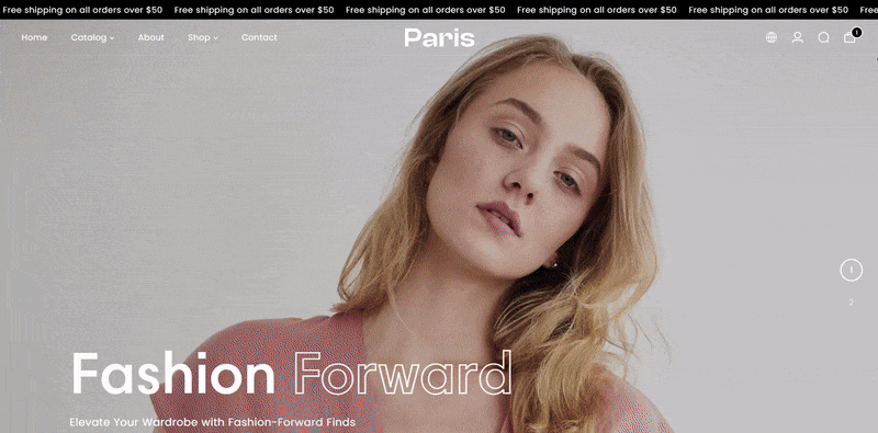 Paris Theme Demo Store Scroll Through