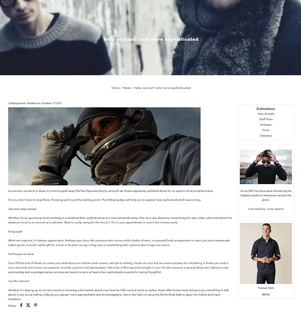 Fashionopolism Theme - Blog Post Sample