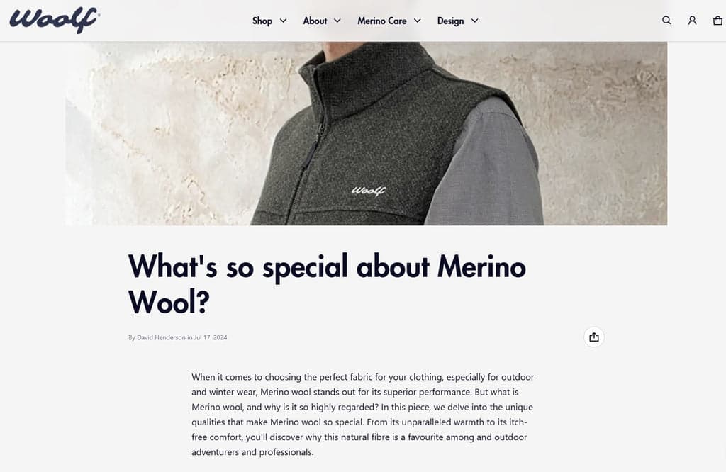 Woolf Store Blog Post Layout - Blum Theme