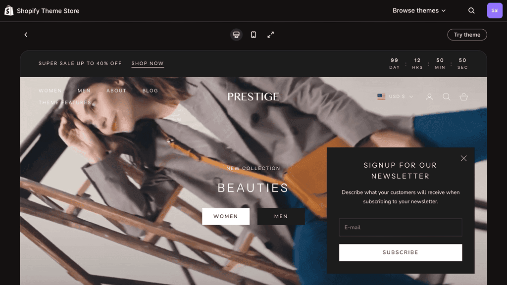 prestige bag wholesale theme preset