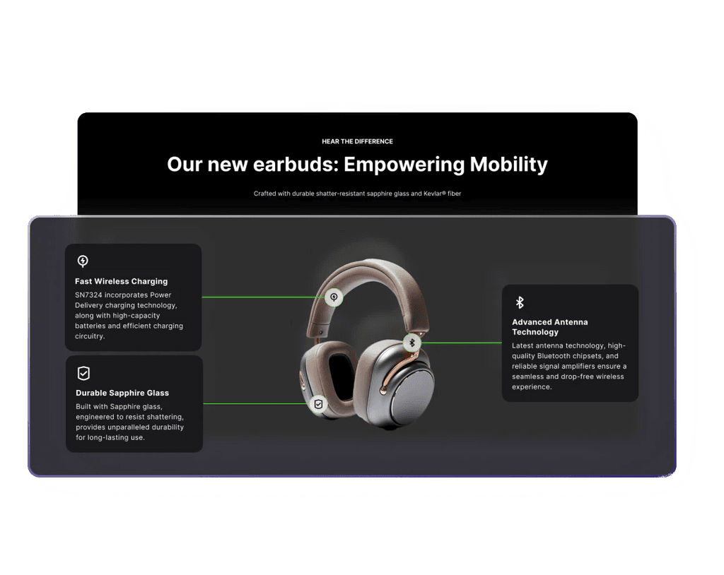 Electro Theme Product Presentation Feature