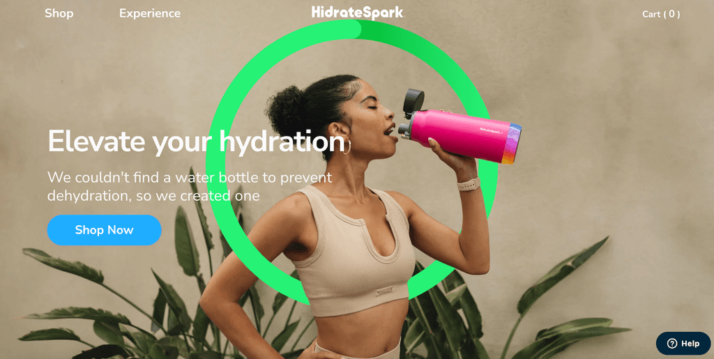 HidrateSpark single product shopify store