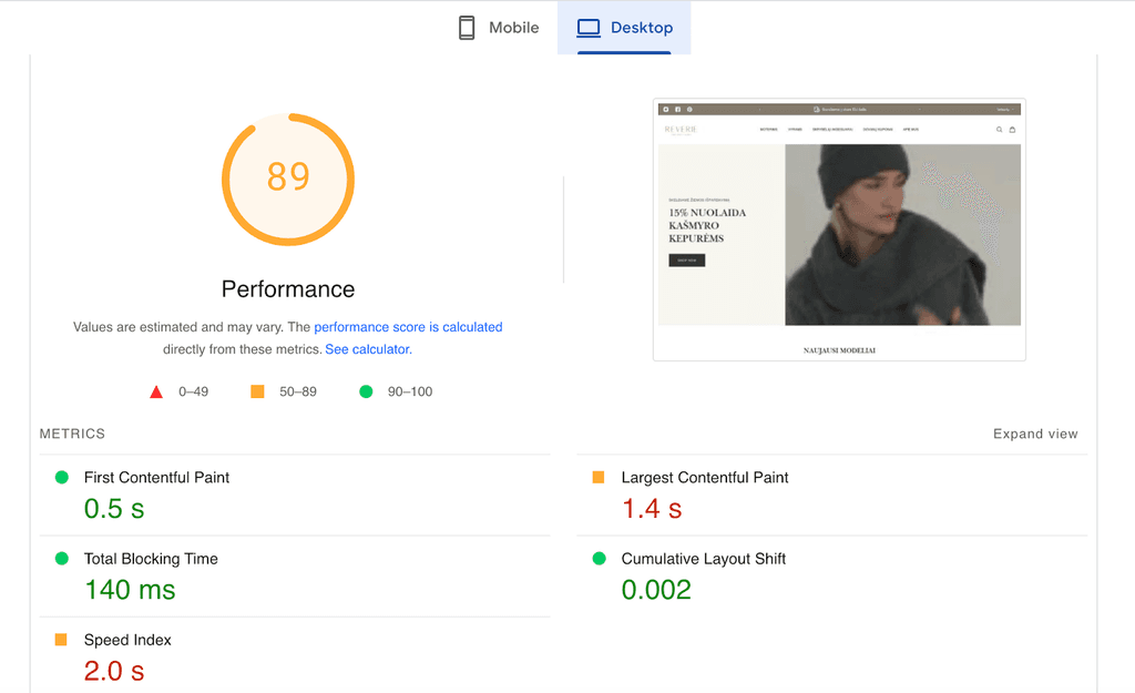 Aurora theme pagespeed